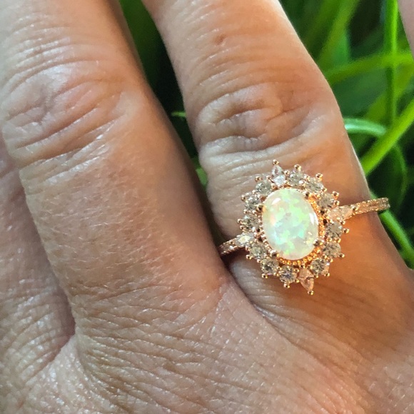 Australian Fire Opal Ring - Picture 2 of 3